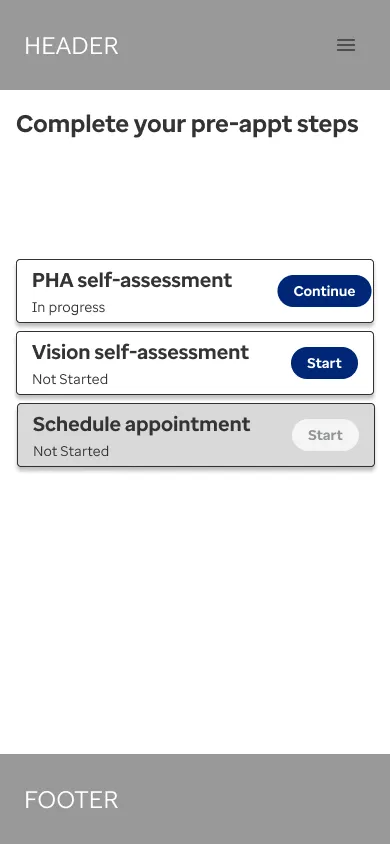 Pending service request screen