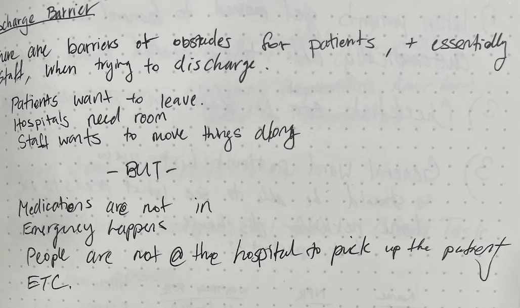Early sketch exploring the discharge module